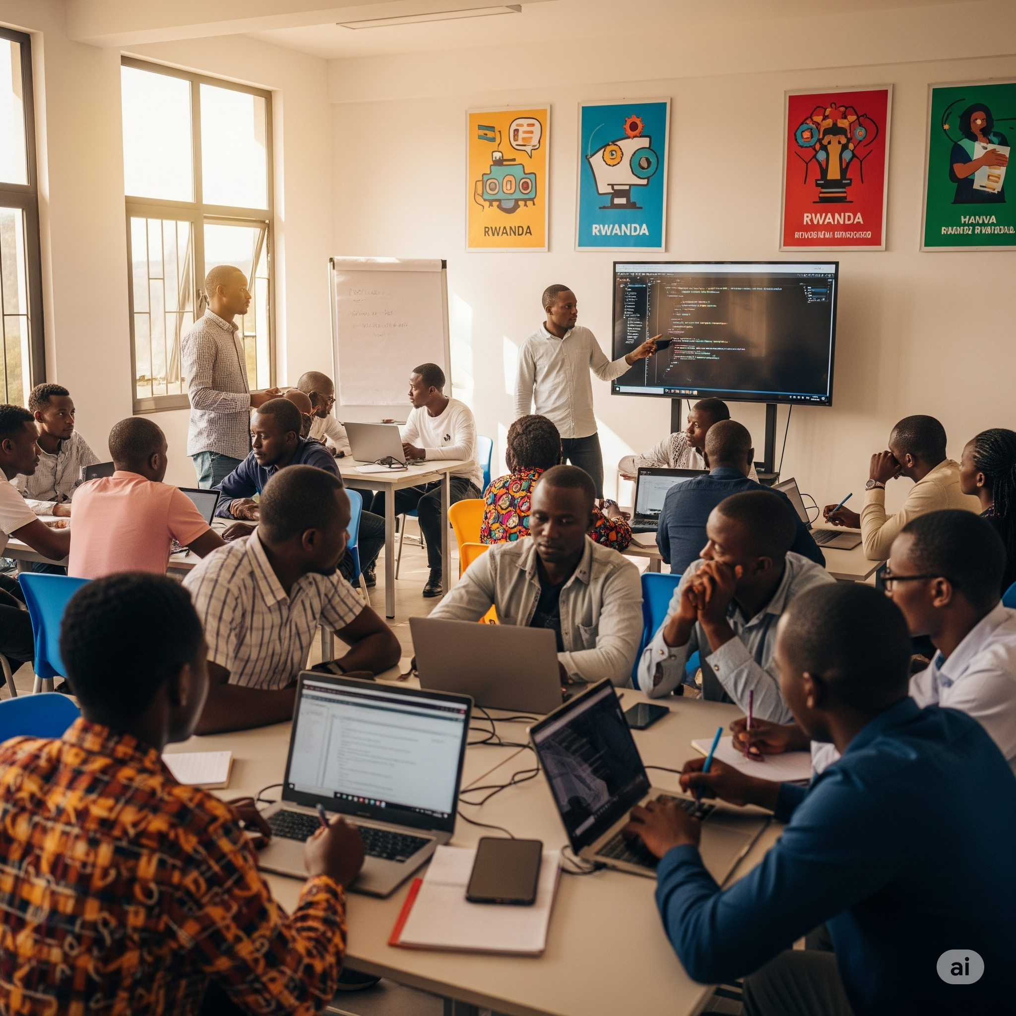 Rwandan Community Learning Digital Skills